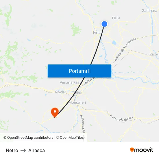 Netro to Airasca map