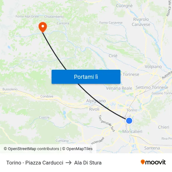 Torino - Piazza Carducci to Ala Di Stura map