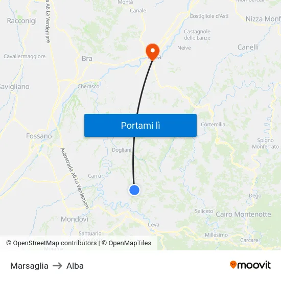 Marsaglia to Alba map