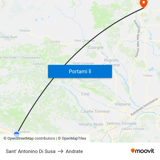 Sant' Antonino Di Susa to Andrate map