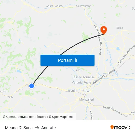 Meana Di Susa to Andrate map