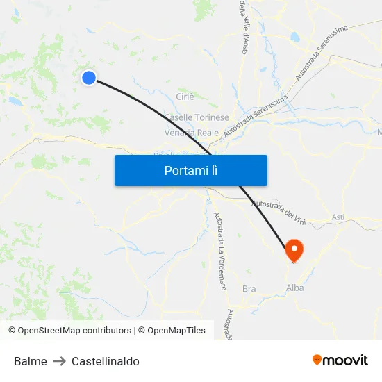 Balme to Castellinaldo map