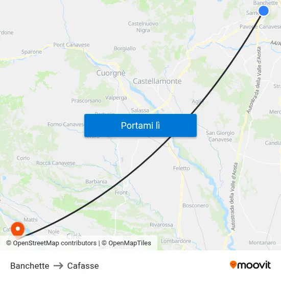 Banchette to Cafasse map