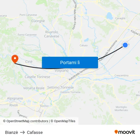 Bianzè to Cafasse map