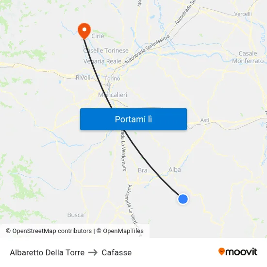 Albaretto Della Torre to Cafasse map