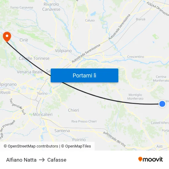 Alfiano Natta to Cafasse map