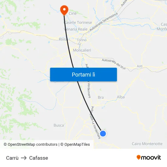 Carrù to Cafasse map