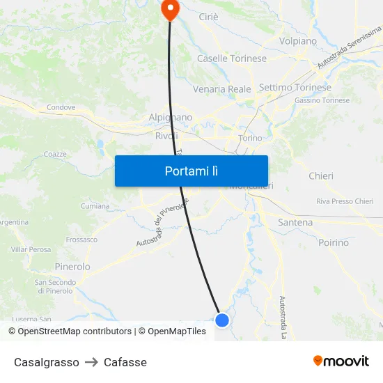 Casalgrasso to Cafasse map
