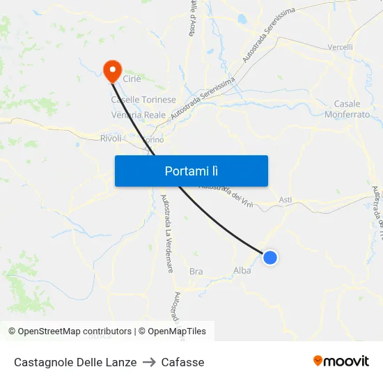 Castagnole Delle Lanze to Cafasse map