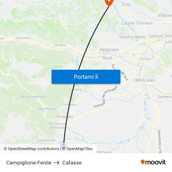 Campiglione-Fenile to Cafasse map