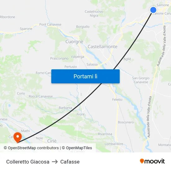 Colleretto Giacosa to Cafasse map