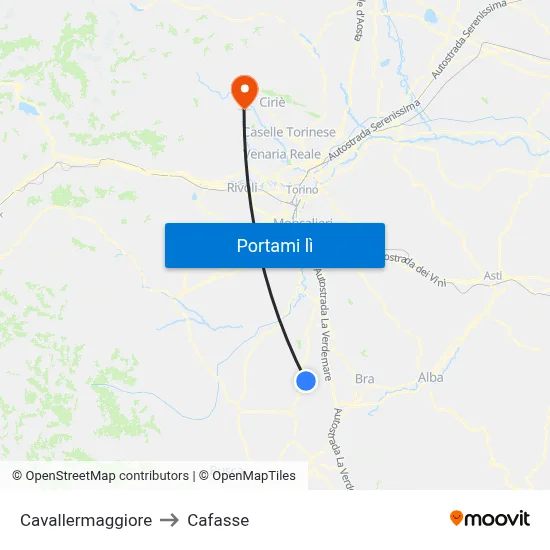 Cavallermaggiore to Cafasse map
