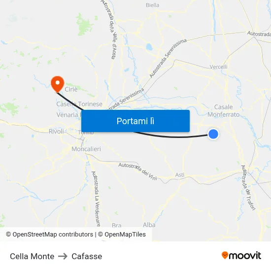 Cella Monte to Cafasse map