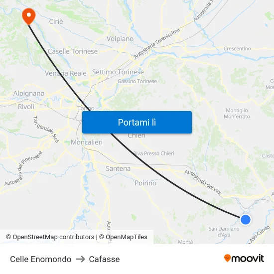 Celle Enomondo to Cafasse map