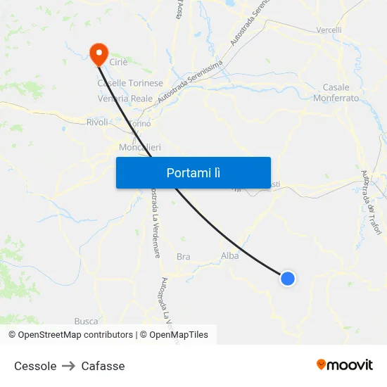 Cessole to Cafasse map