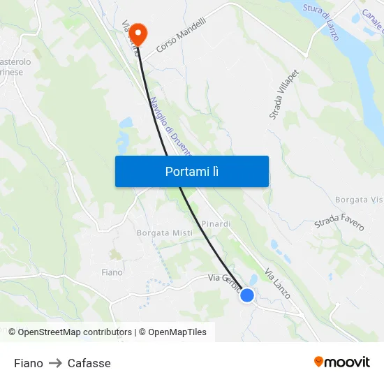 Fiano to Cafasse map