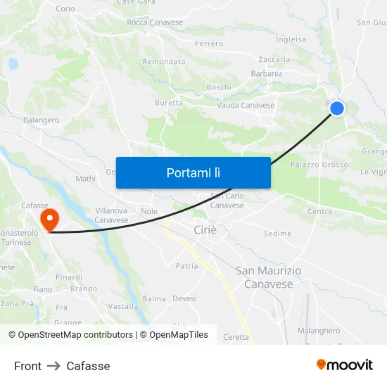 Front to Cafasse map