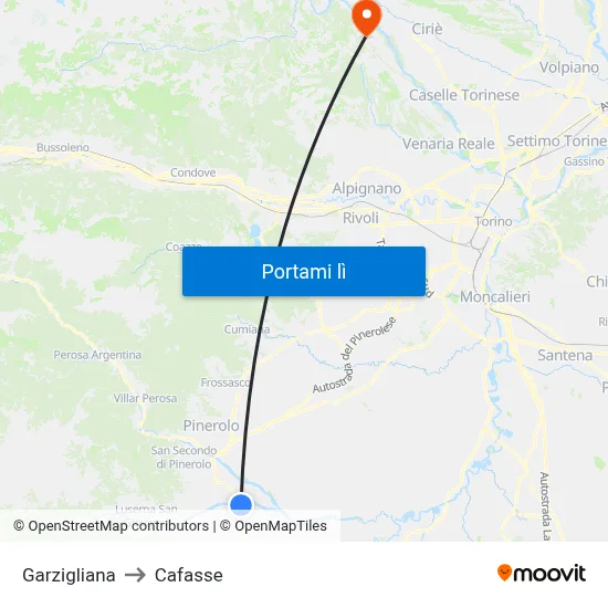 Garzigliana to Cafasse map