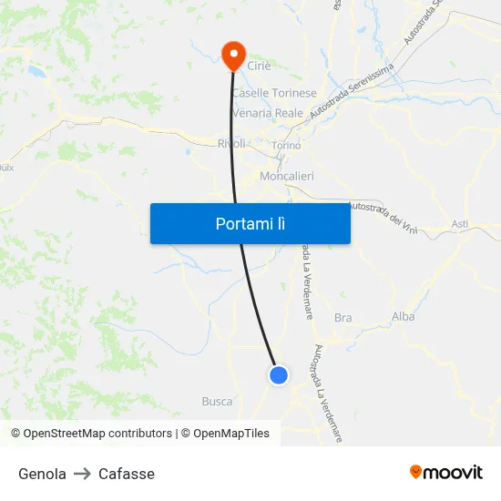 Genola to Cafasse map
