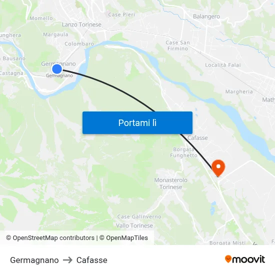 Germagnano to Cafasse map
