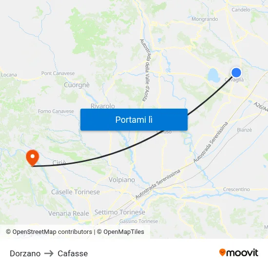 Dorzano to Cafasse map
