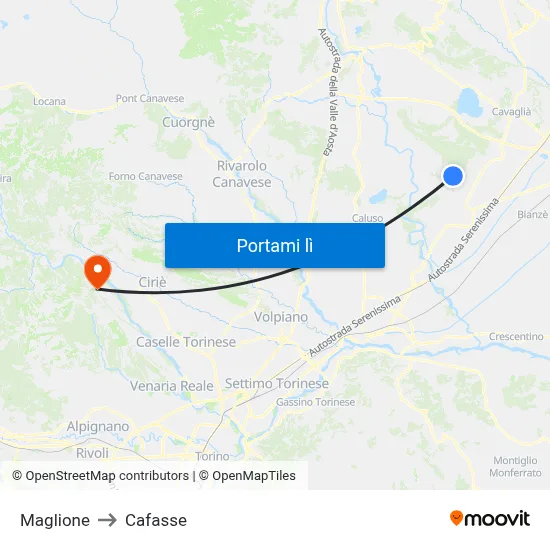 Maglione to Cafasse map