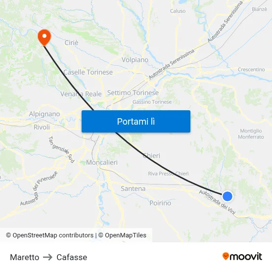 Maretto to Cafasse map