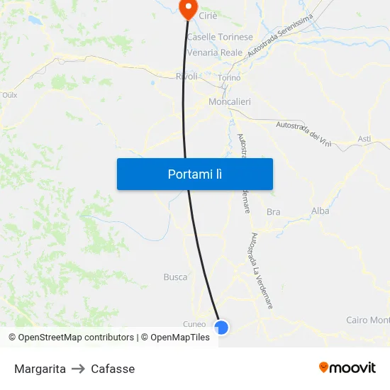 Margarita to Cafasse map