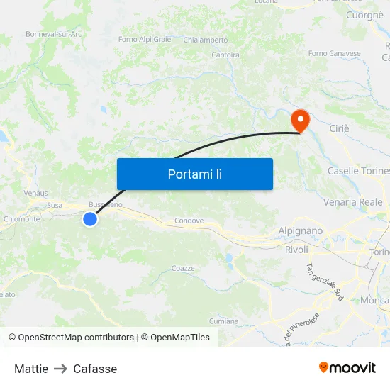 Mattie to Cafasse map