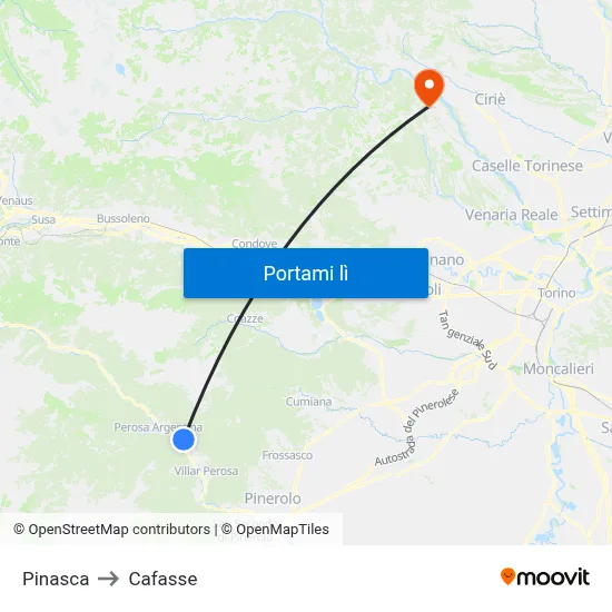 Pinasca to Cafasse map