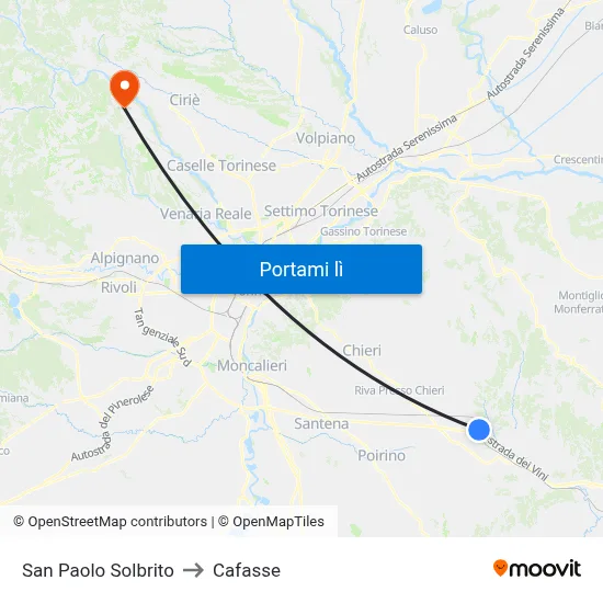 San Paolo Solbrito to Cafasse map