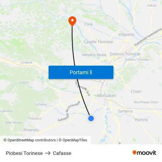 Piobesi Torinese to Cafasse map