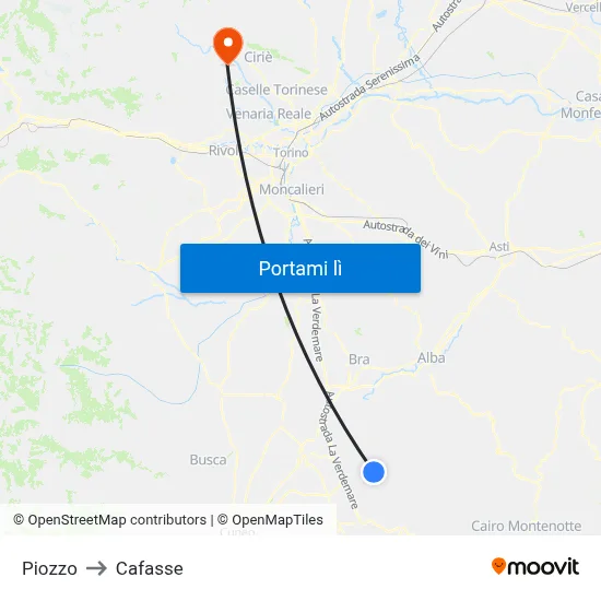 Piozzo to Cafasse map