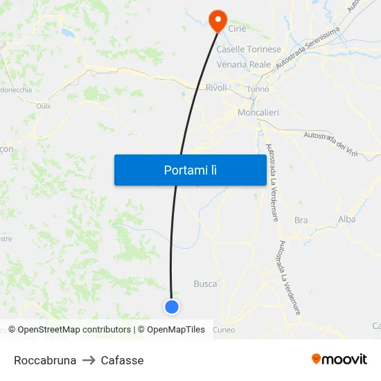 Roccabruna to Cafasse map
