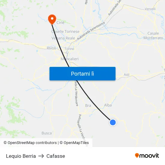 Lequio Berria to Cafasse map