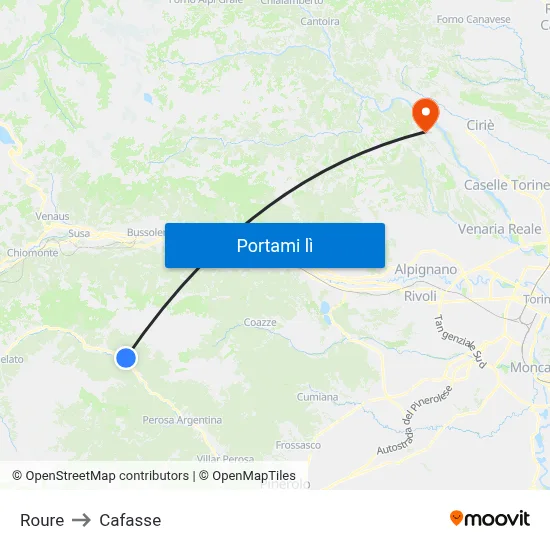 Roure to Cafasse map