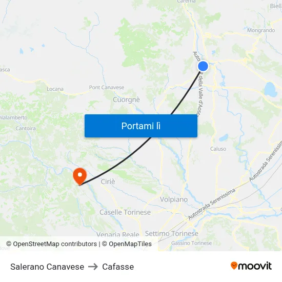 Salerano Canavese to Cafasse map
