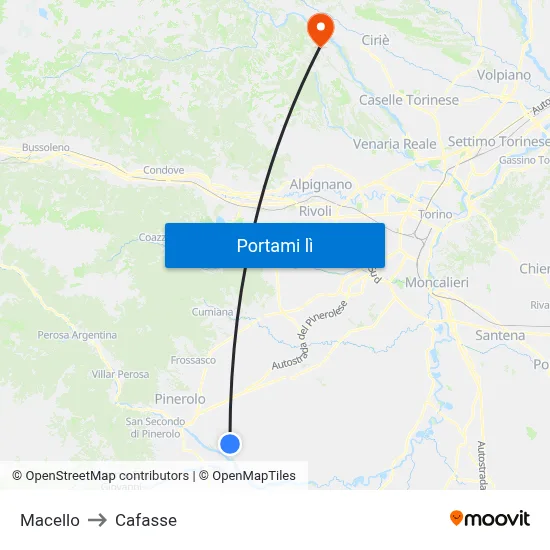 Macello to Cafasse map