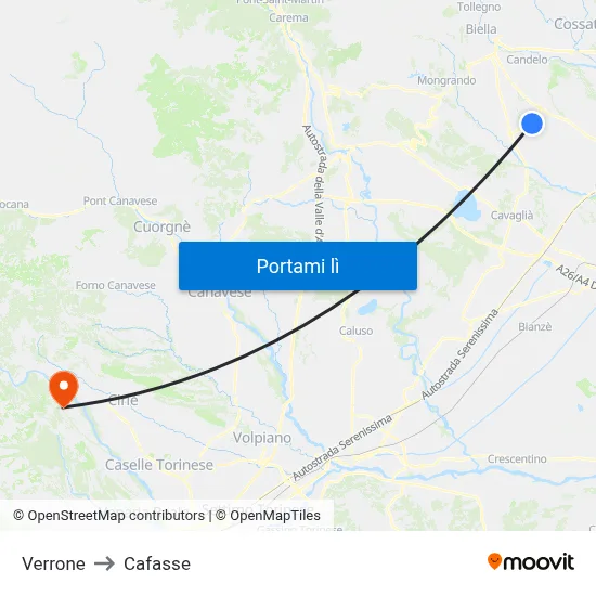 Verrone to Cafasse map