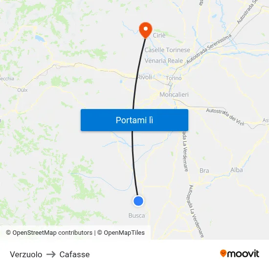 Verzuolo to Cafasse map