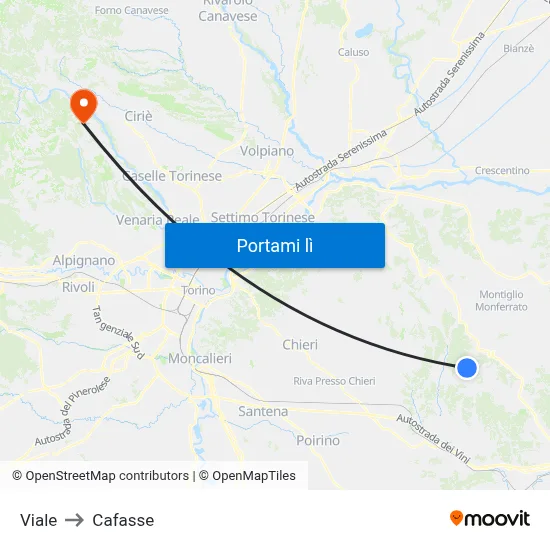 Viale to Cafasse map