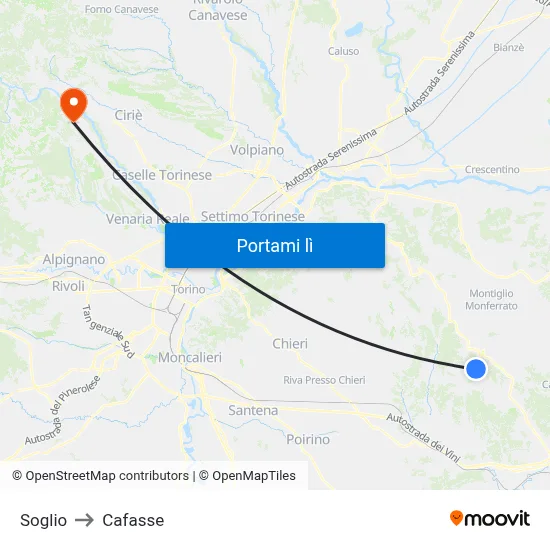 Soglio to Cafasse map