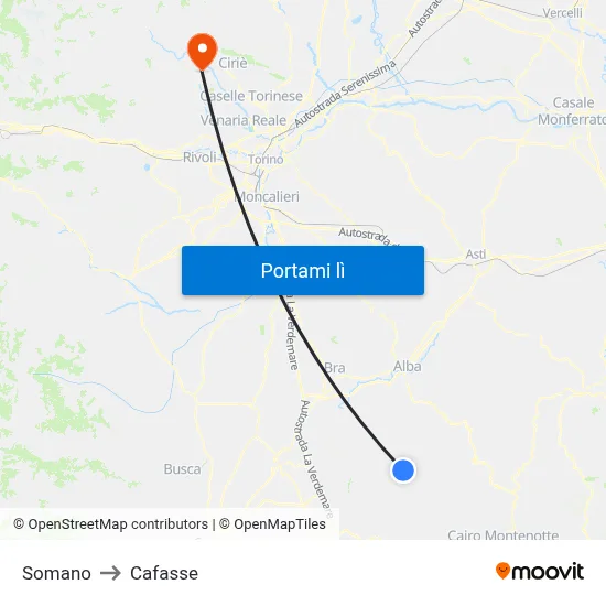Somano to Cafasse map