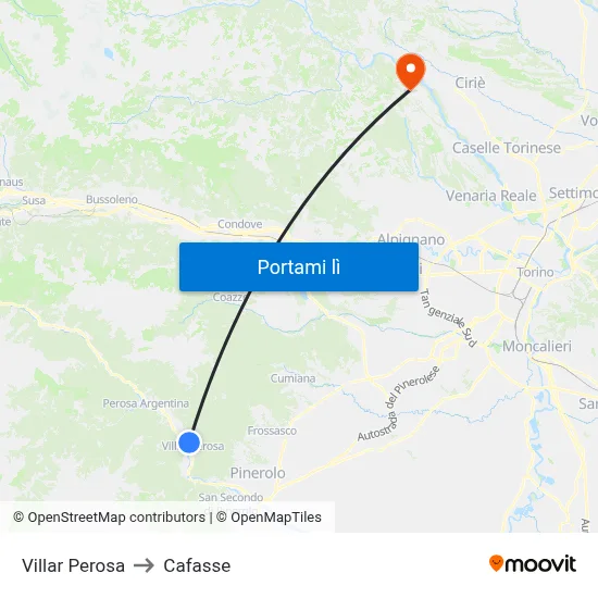 Villar Perosa to Cafasse map