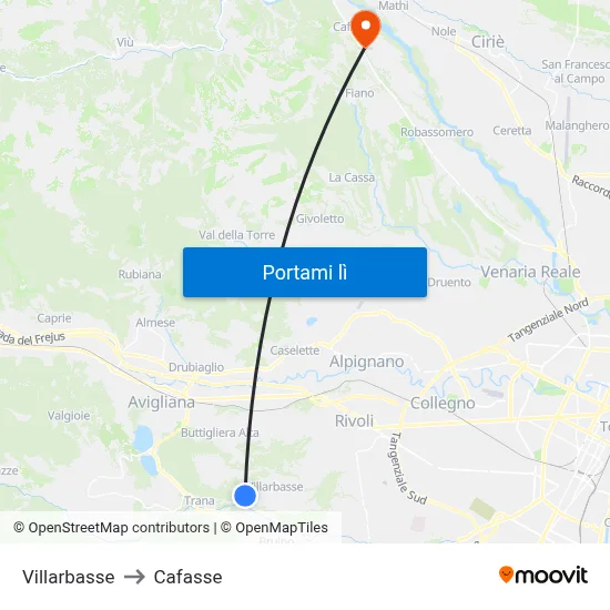 Villarbasse to Cafasse map