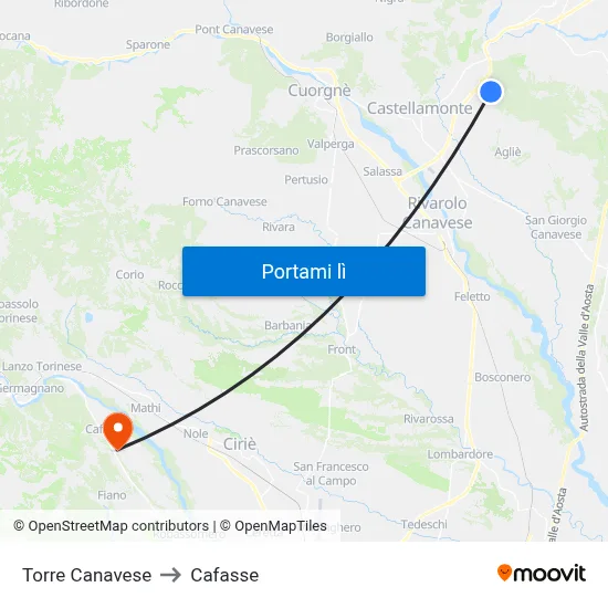 Torre Canavese to Cafasse map