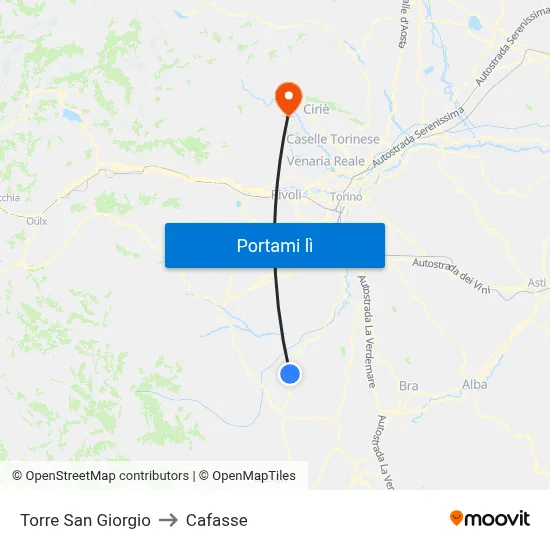 Torre San Giorgio to Cafasse map
