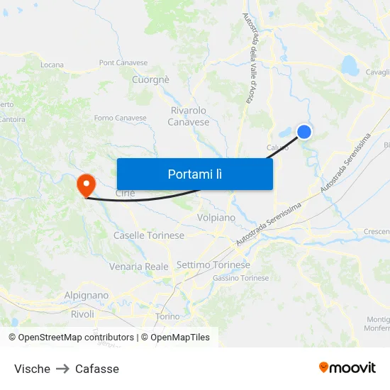 Vische to Cafasse map