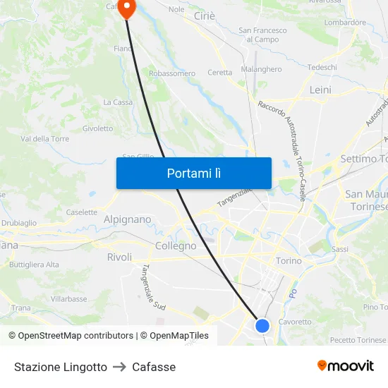 Stazione Lingotto to Cafasse map
