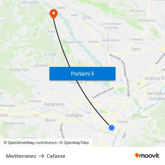 Mediterraneo to Cafasse map